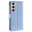 Flip case for Samsung Galaxy S23, Wallet Zipper Pocket, blue