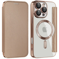 Flip case for iPhone 16 Pro Max, RFID Wallet MagSafe CamShield, gold