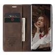 CASEME case for Huawei P30 Pro, Leather Wallet Case, dark brown