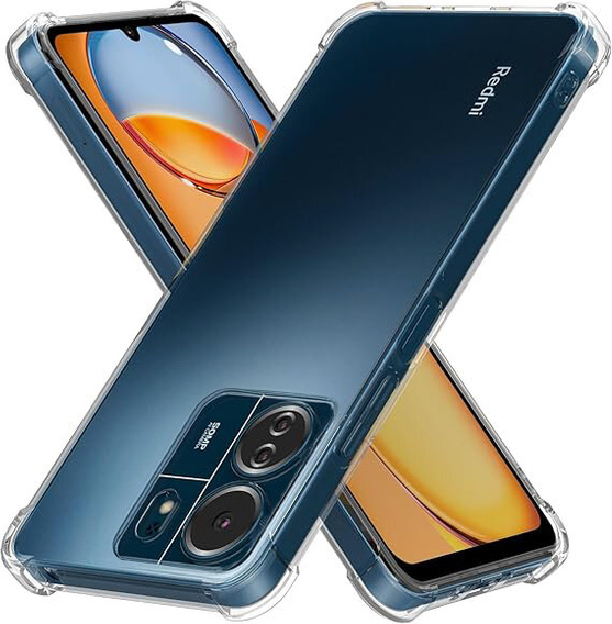 Case for Xiaomi Redmi 13C, Anti-Shock, transparent + 9H Glass