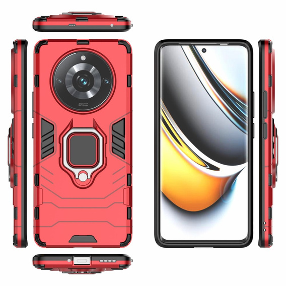 Case for Realme 11 Pro / 11 Pro +, Kickstand Ring, red