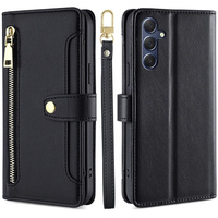 Flip case for Samsung Galaxy A16, Wallet Zipper Pocket, black