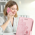 Flip case for Samsung Galaxy A14 4G/5G, Mandala Flower, pink rose gold