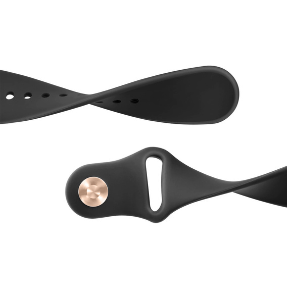 Silicone strap 20mm, Black/Black Buckle