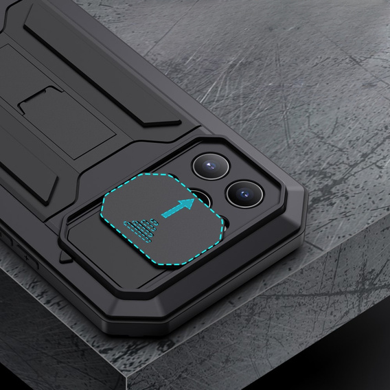 Case for iPhone 13 Pro Max, R-JUST CamShield Slide, armoured, black