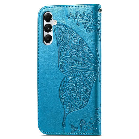 Flip case for Samsung Galaxy A05s, Butterfly, blue