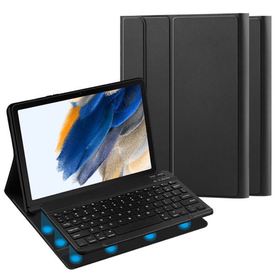 Case + keyboard Samsung Galaxy Tab A8 10.5, Leather Pen Slot, black
