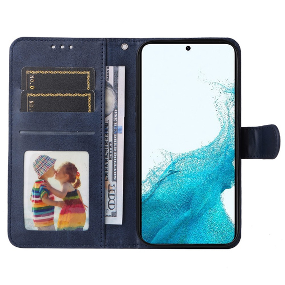 Flip case for Samsung Galaxy A34 5G, Leather Wallet, dark blue