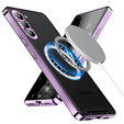 Camera Protection Case for Samsung Galaxy S23, CamShield MagSafe, transparent / purple