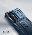 Armored case for Samsung Galaxy S25, Dexnor Full Body (Two Frames), dark blue