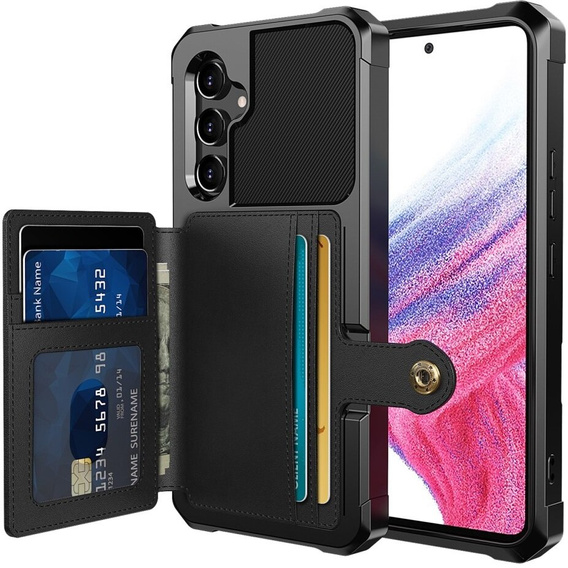 Case for Samsung Galaxy A54 5G, Card Holder Kickstand, black