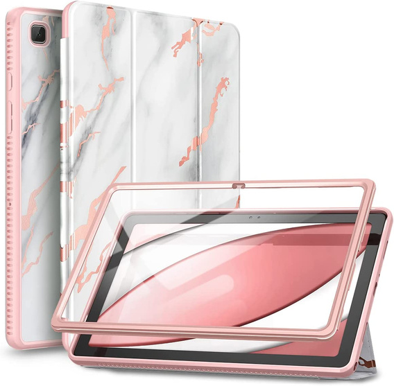 Case for Samsung Galaxy Tab A7, Suritch Full Body Basic Marble, pink