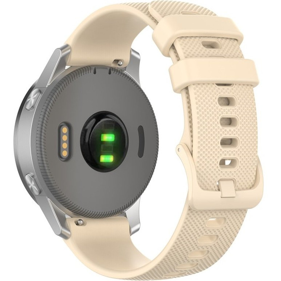 Silicone strap for 18mm do Garmin Vivomove 3S / Vivoactive 4S, Beige