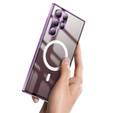 Camera Protection Case for Samsung Galaxy S22 Ultra, CamShield MagSafe, transparent / purple