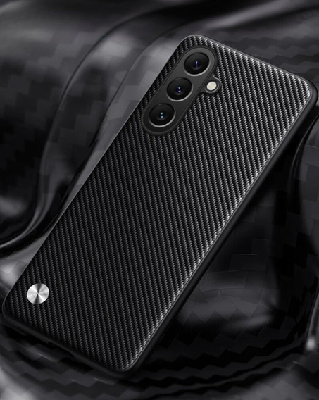 Leather case for Samsung Galaxy M55 5G, leather hybrid, carbon black