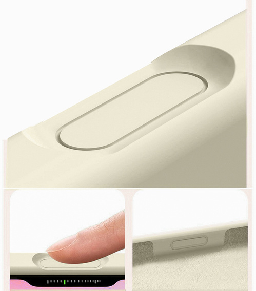 Silicone case for iPhone 17 Pro Max - compatible with MagSafe, anti-shock, beige