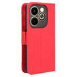 Flip case for Infinix Hot 40i, Card Slot, red