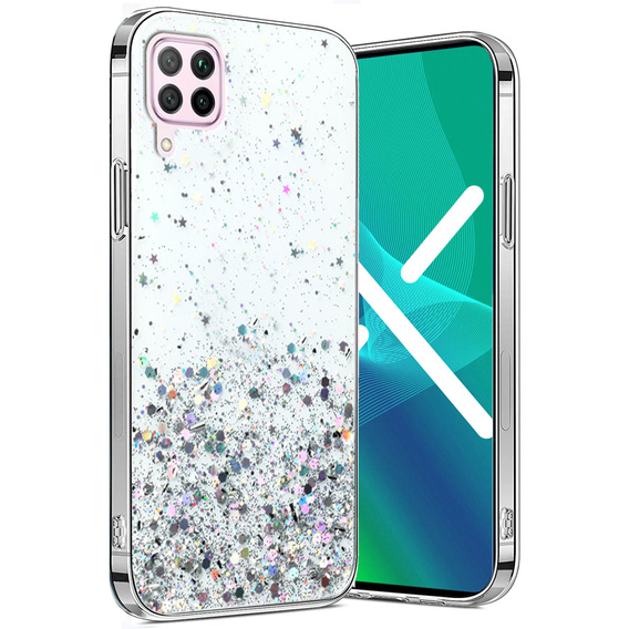 Case for Huawei P40 Lite, Glittery, transparent