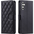Flip case for Samsung Galaxy A16, Rhombus Crossbody Leather, black