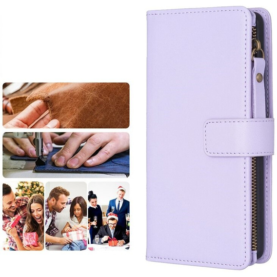 Flip case for Xiaomi Redmi 13C / Poco C65, Wallet Zipper Pocket, black