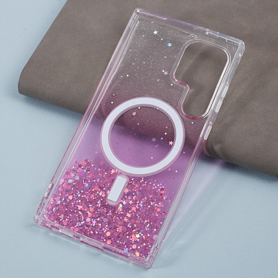 Case for Samsung Galaxy S24 Ultra, Glittery, for MagSafe, pink
