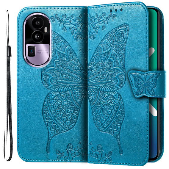 Flip case for Oppo Reno 10 / 10 Pro, Butterfly, blue