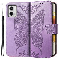 Flip case for Motorola Moto G73 5G, Butterfly, purple