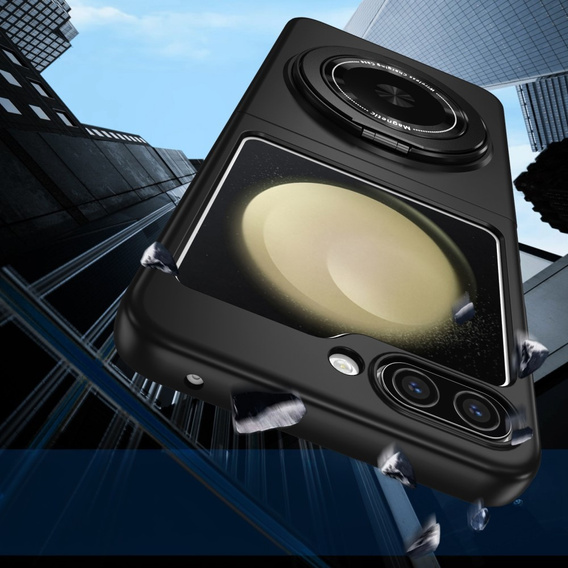 GKK case for Galaxy Z Flip 5 5G, Corners Dropproof MagSafe, clear / purple