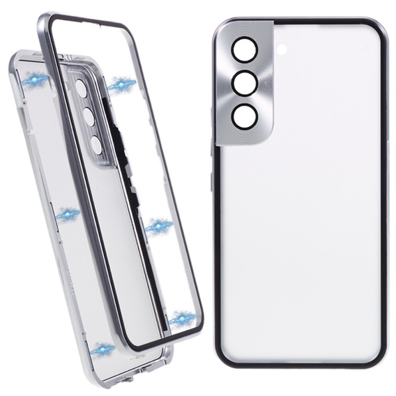 Case for Samsung Galaxy S21, Magnetic Dual Glass, silver