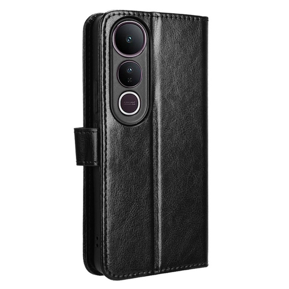 Flip case for Vivo V50 Lite 4G / 5G, Crazy Horse Wallet, black