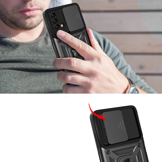 Case for Oppo A74 4G, CamShield Slide, black