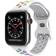 Hollow strap for Apple Watch 1/2/3/4/5/6/7/8/SE/ULTRA 42/44/45/49MM, White/Rainbow