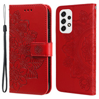 Flip case for Samsung Galaxy A53 5G, Mandala Flower, red