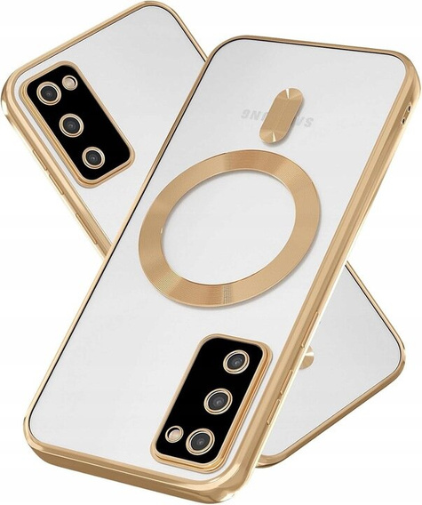 Case for Samsung Galaxy S20 FE, Electro MagSafe, gold + Screen Glass