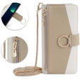 Flip case for iPhone 13, Wallet Zipper Pocket, with mirror, white