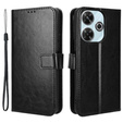 Flip case for Xiaomi Redmi 13, Crazy Horse Wallet, black