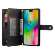 Flip case for iPhone 16 Pro, Wallet Zipper Pocket, black