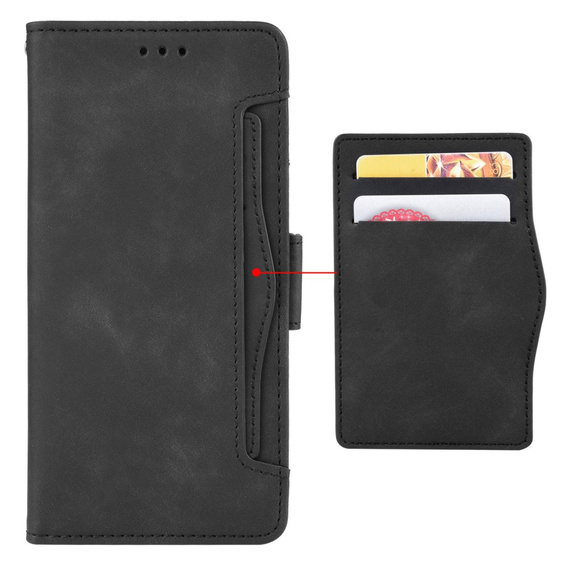 Flip case for Tecno Pova 5 Pro 4G, Card Slot, black