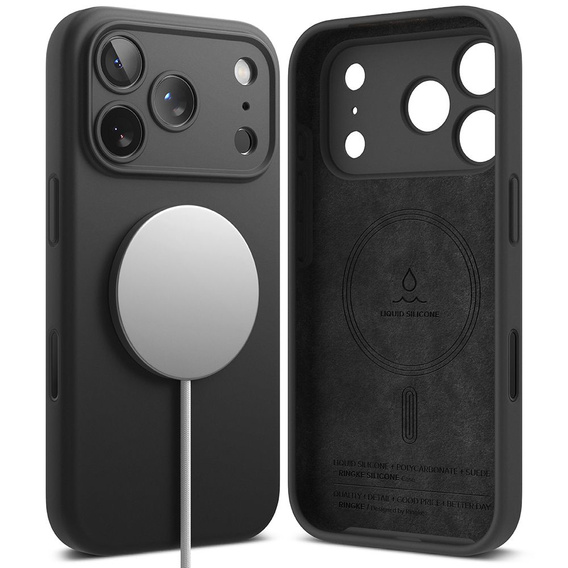Ringke Case for iPhone 17 Pro Max, Silicone Magnetic MagSafe, Black