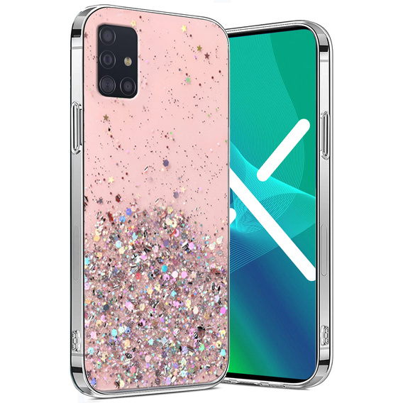Case for Samsung Galaxy A51 5G, Glittery, pink