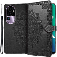 Flip case for Oppo Reno 10 / 10 Pro, Mandala, black