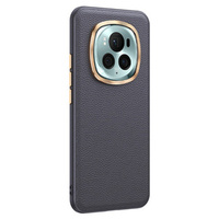 Leather case for Honor Magic 6 Pro 5G, leather hybrid, grey