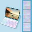 Case with illuminated bluetooth keyboard for iPad 10.9 2022 (10 gen.), blue