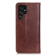 Case for Samsung Galaxy S25 Ultra, Wallet Litchi Leather, brown