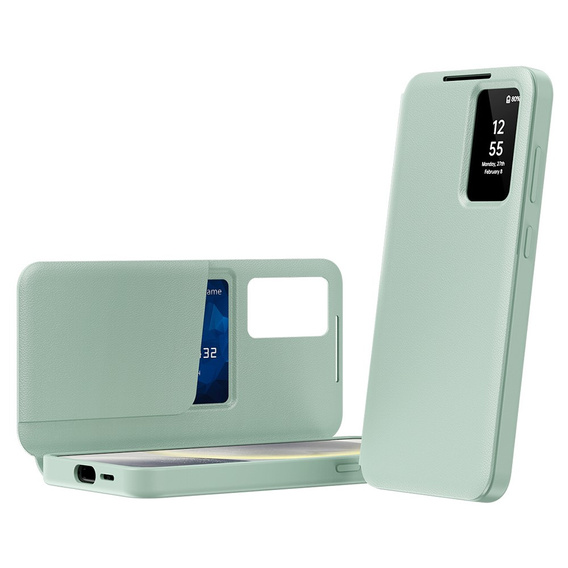 Flip case for Samsung Galaxy S25+ Plus, Smart View Wallet, green