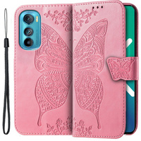 Flip case for Motorola Edge 30, Butterfly, pink