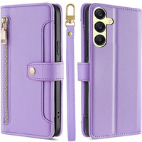 Flip case for Samsung Galaxy A25 5G, Wallet Zipper Pocket, purple