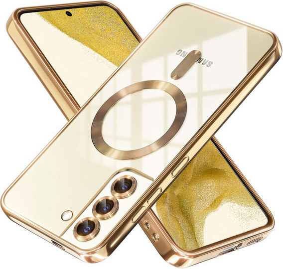 Case for Samsung Galaxy S22, Electro MagSafe, gold + Screen Glass