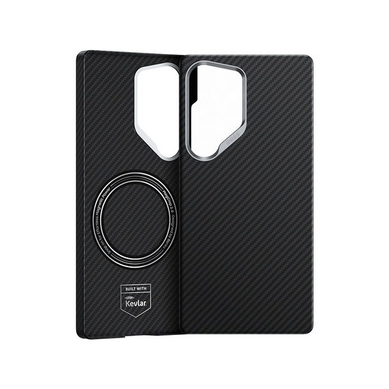 BENKS Kevlar Case for Samsung Galaxy S25 Ultra, for MagSafe, Carbon Fiber, black