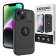 ERBORD MagSafe Cam Slider Case, Black + Screen Protector for iPhone 13 / iPhone 14